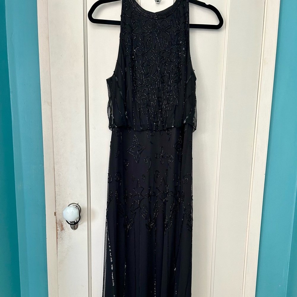 Adrianna Papell Black Beaded Wedding Dress